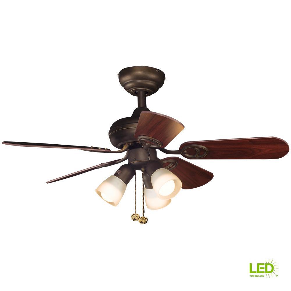 Hampton Bay San Marino 36インチ シーリングファン Hampton Bay San Marino 36 in. LED Indoor Oil Rubbed Bronze