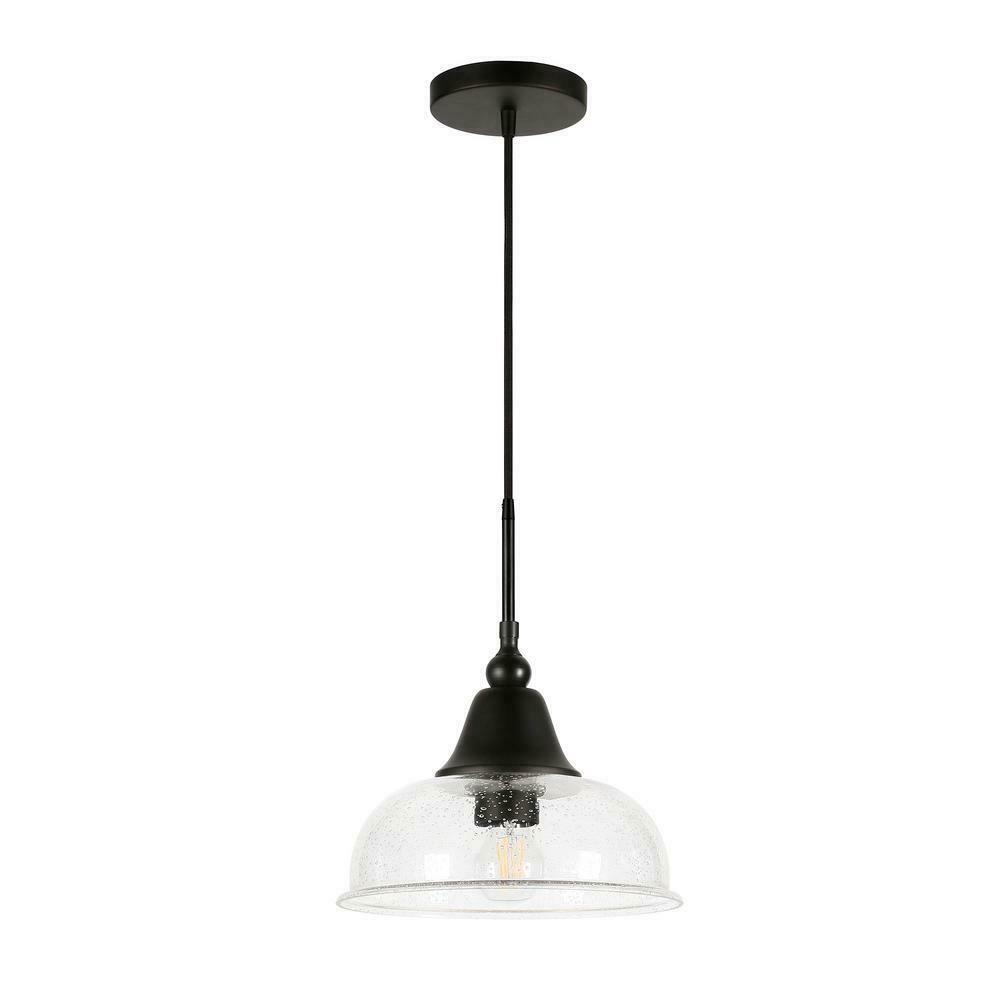 Meyer&Cross 1-Light Blackened Bronze Seeded Glass Pendant PD0328