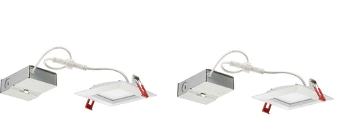(2-PACK) Lithonia Lighting Wafer 4 in. White Integrated LED Recessed Kit WF4 SQ
