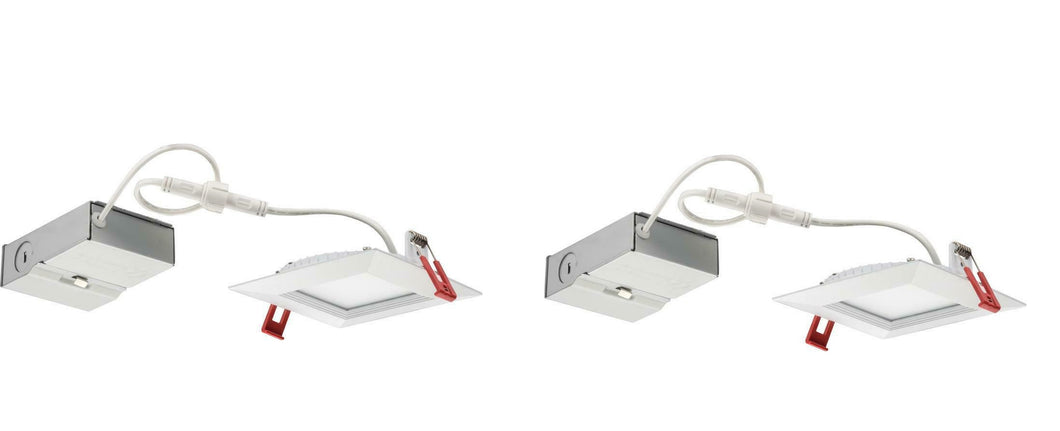 (2-PACK) Lithonia Lighting Wafer 4 in. White Integrated LED Recessed Kit WF4 SQ