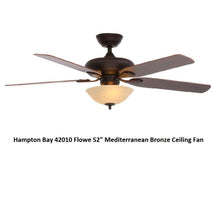 Load image into Gallery viewer, Hampton Bay 42010 Flowe 52&quot; Mediterranean Bronze Ceiling Fan 1000022652

