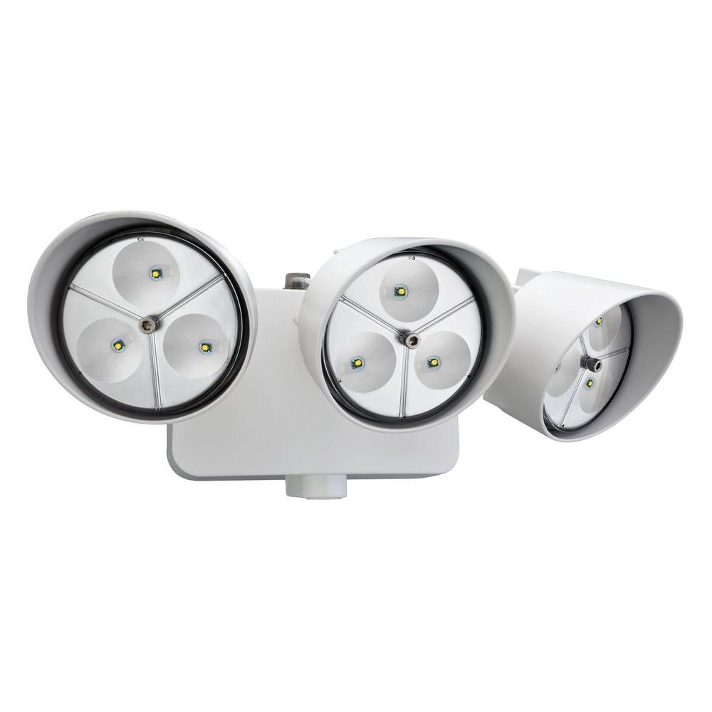 Lithonia Lighting OFLR 9LN 120 P WH 3-Head White LED Wall-Mount Flood Light