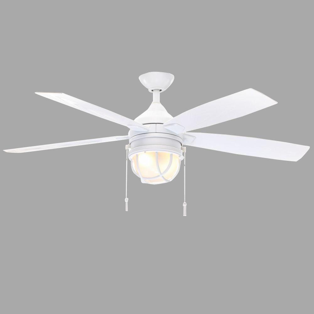 Hampton Bay AL634-WH Seaport 52 in. Indoor/Outdoor White Ceiling Fan 513349