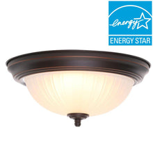 Load image into Gallery viewer, (2-pk) Commercial Electric Oil-Rubbed Bronze LED Flushmount 1001355602
