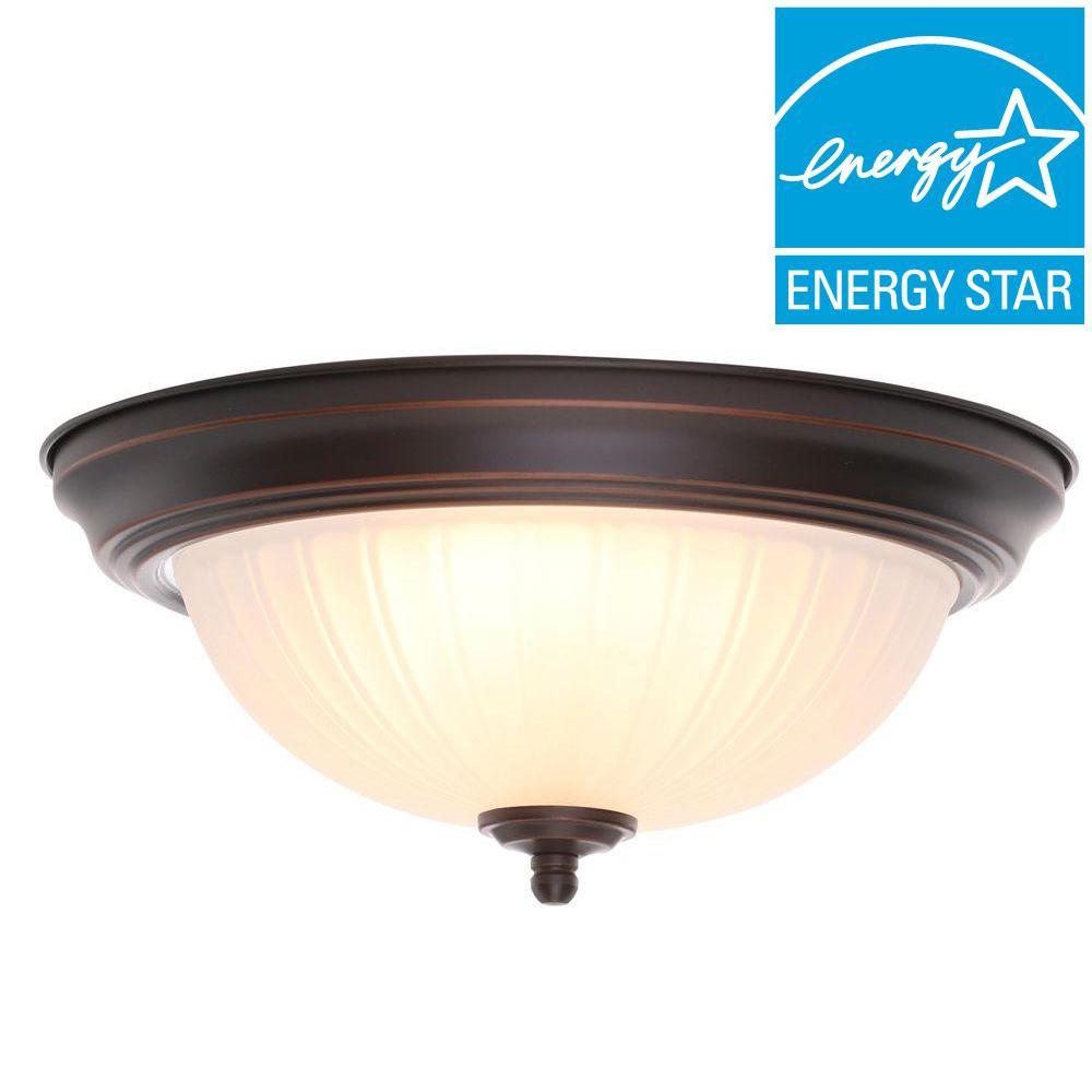 (2-pk) Commercial Electric Oil-Rubbed Bronze LED Flushmount 1001355602