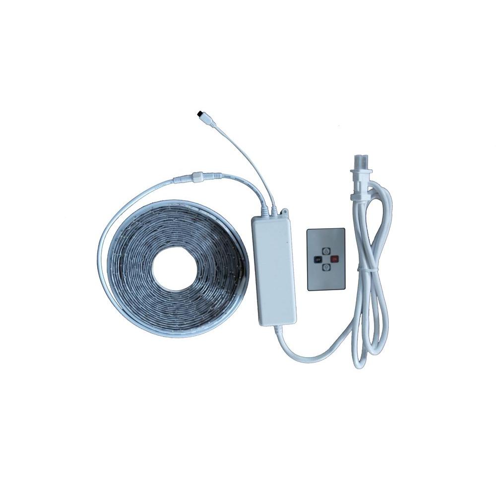 Commercial Electric DC9521WH-A 24ft. LED Warm White Tape Light Kit 1001798987