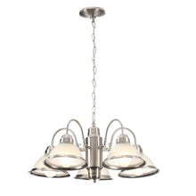 Load image into Gallery viewer, Hampton Bay WB0390/SC-1 Halophane 5-Light Brushed Nickel Chandelier 245200
