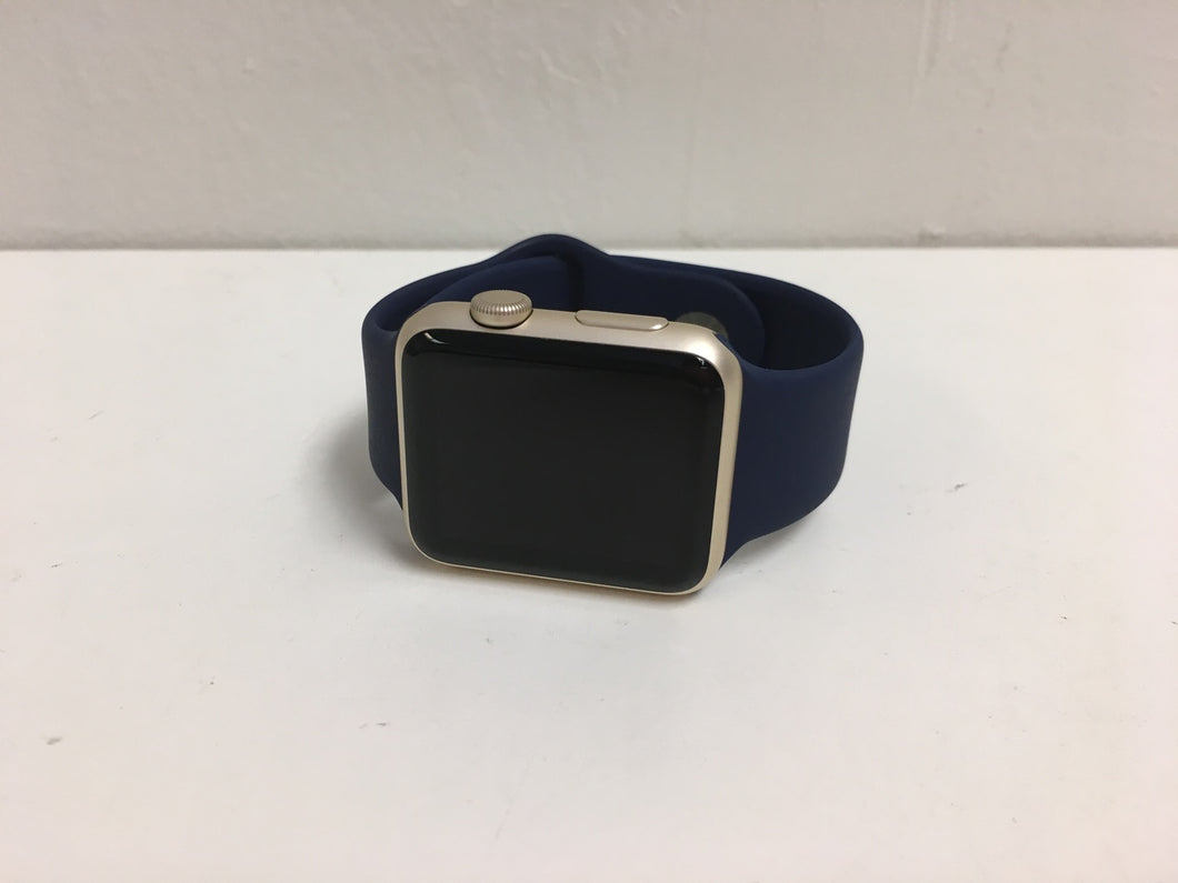 Apple Watch MLC72LL/A 42mm Gold Aluminum Case Midnight Blue Sport Band