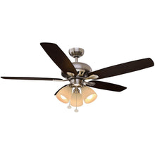 Load image into Gallery viewer, Hampton Bay 51750 Rockport 52&quot; LED Brushed Nickel Ceiling Fan 1001673208
