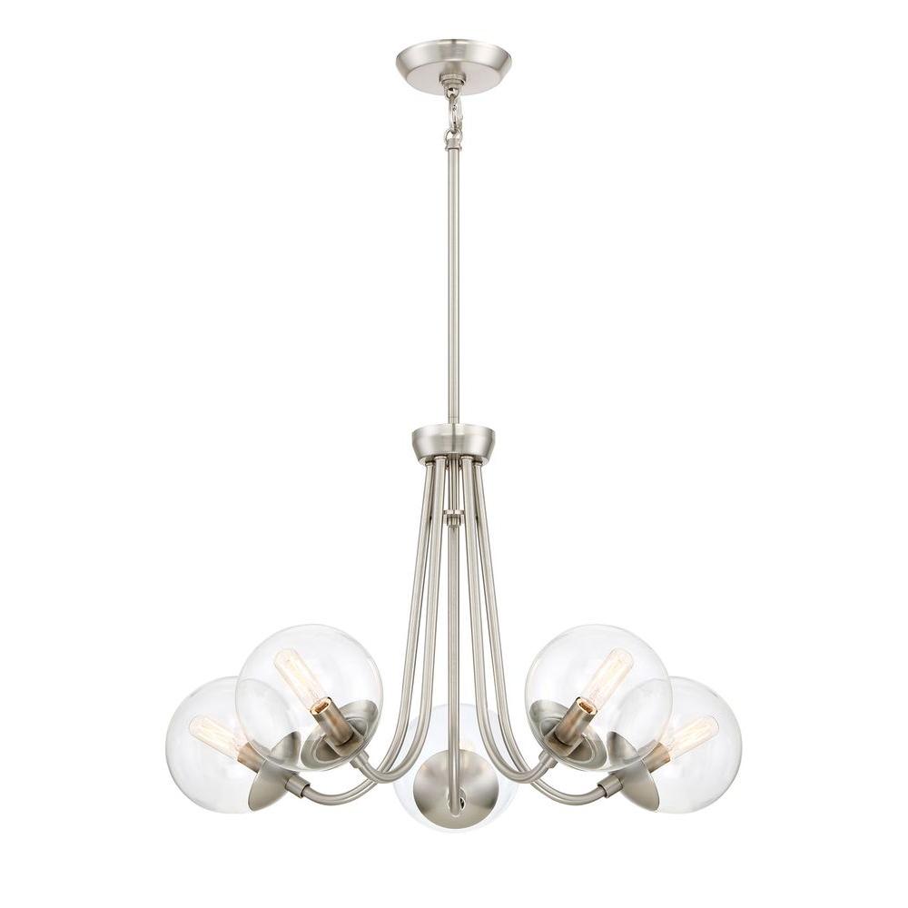 Home Decorators Collection 17415 5-Light Brushed Nickel Chandelier 1001567763