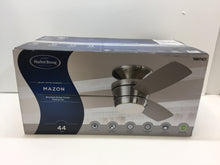 Load image into Gallery viewer, Harbor Breeze 728 Mazon 44&quot; Brushed Nickel Flush Mount Ceiling Fan 0807421
