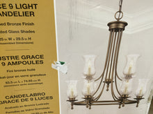 Load image into Gallery viewer, Hampton Bay 14688 Grace 9-Light Rubbed Bronze Chandelier 514962
