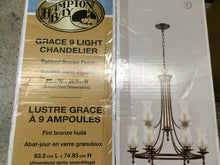 Load image into Gallery viewer, Hampton Bay 14688 Grace 9-Light Rubbed Bronze Chandelier 514962
