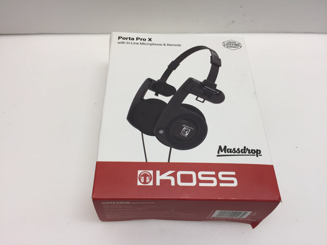 Massdrop Koss Porta Pro X Adjustable On-Ear Headphones, Black
