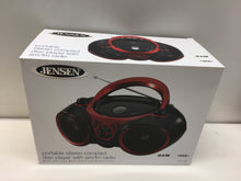 Load image into Gallery viewer, Jensen CD-490 Portable Stereo Compact Disc Radio CD Player, Red
