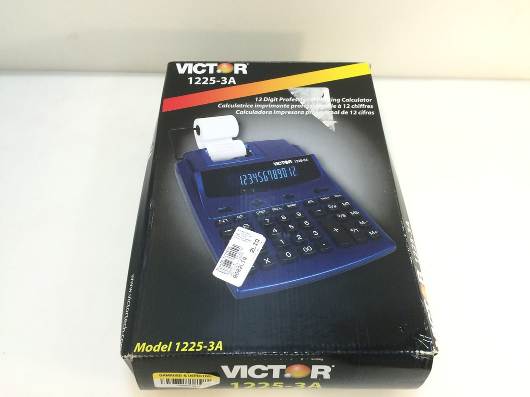 Victor 1225-3A AntiMicrobial Two-Color 12-Digit Fluorescent Printing Calculator