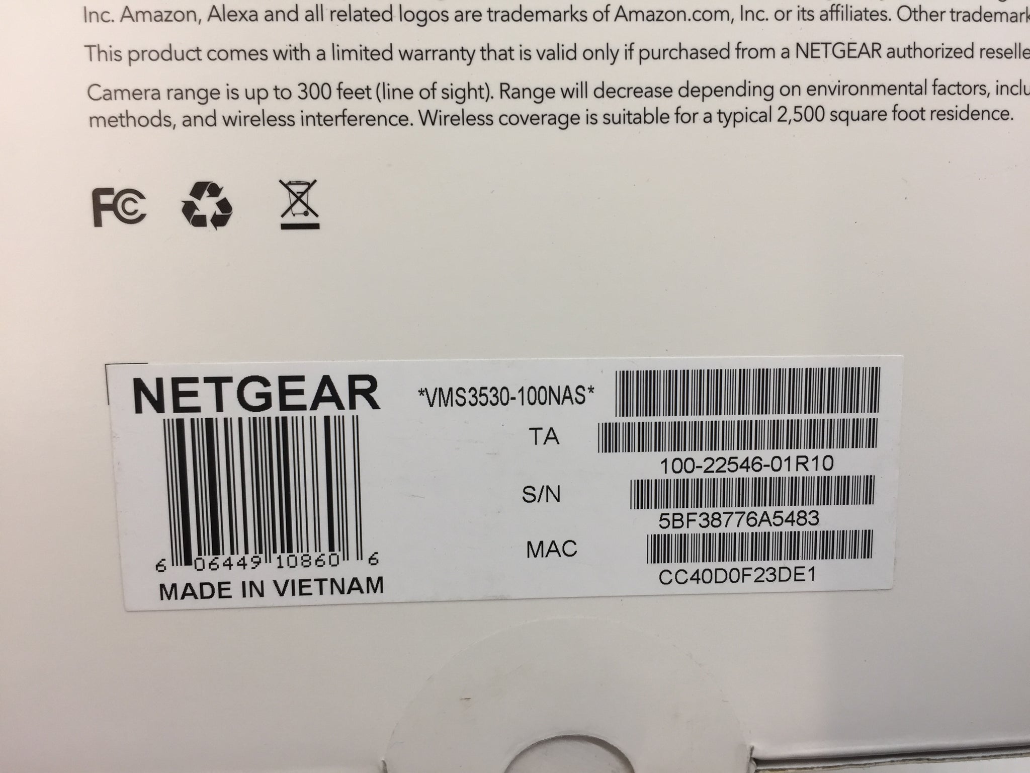 netgear arlo vms3530