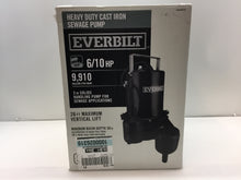 Load image into Gallery viewer, Everbilt ESE60W-HD 6/10 HP Heavy Duty Cast Iron Sewage Pump 1000026319
