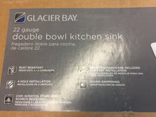 Load image into Gallery viewer, Glacier Bay HDDB332274LFR Drop-In 33&quot; 4-Hole 2-Bowl Kitchen Sink Stainless Steel
