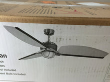 Load image into Gallery viewer, Hampton Bay 34314 Escape 68&quot; Indoor/Outdoor Brushed Nickel Ceiling Fan
