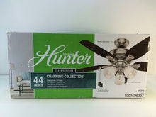 Load image into Gallery viewer, Hunter 51095 Channing 44&quot; Indoor Brushed Nickel Ceiling Fan with Light Kit
