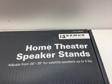 Load image into Gallery viewer, Pair of Sanus HTB3-B1 Adjustable Height Floor Stand for Satellite Speakers
