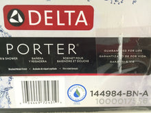 Load image into Gallery viewer, Delta 144984-BN-A Porter 1-Handle 3-Spray Tub &amp; Shower Faucet Brushed Nickel
