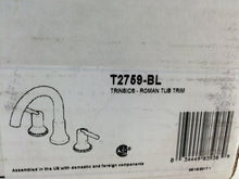 Load image into Gallery viewer, Delta T2759-BL Trinsic Deck Mount Roman Tub Faucet Trim Kit Matte Black
