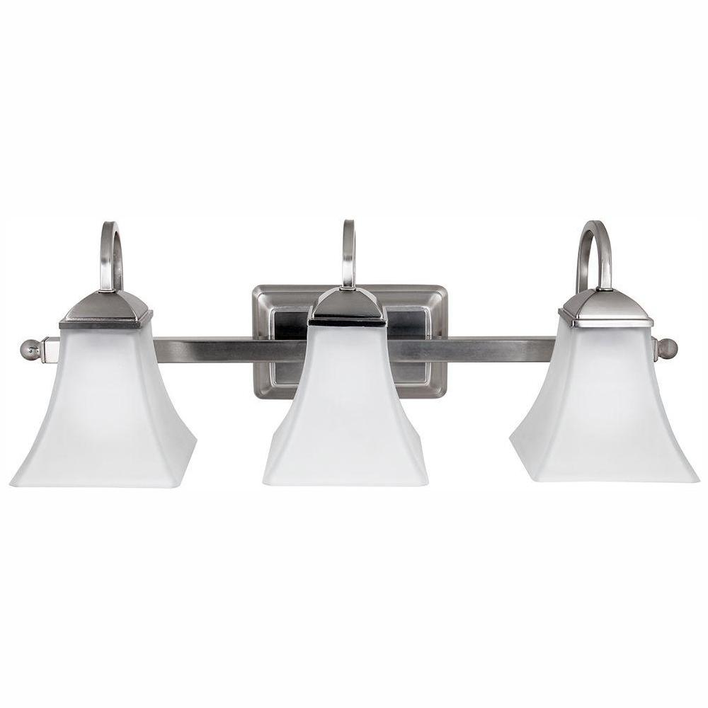 Hampton Bay 73958/HD 120W Equivalent 3-Light Brushed Nickel LED Vanity Light