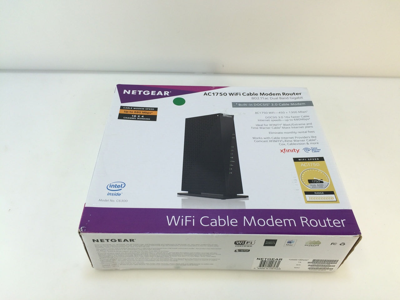 C6300 Modem Netgear C6300-100NAS AC1750 WiFi Cable Modem Router 802.11ac Dual Band ...