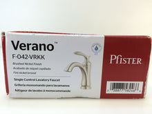 Load image into Gallery viewer, Pfister F-042-VRKK Verano 4&quot; Centerset 1-Handle Bathroom Faucet Brushed Nickel
