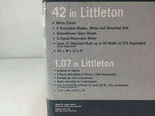 Load image into Gallery viewer, Hampton Bay UB42SWH-SH Littleton 42&quot; White Ceiling Fan 270614
