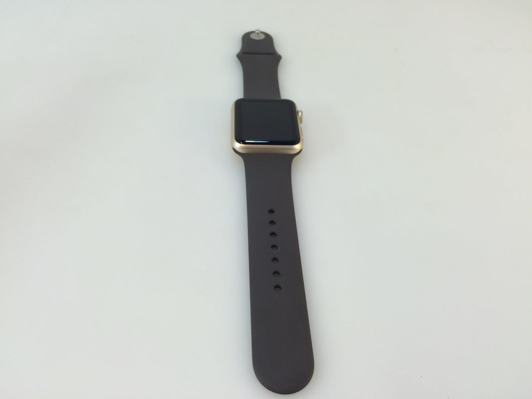 Apple Watch MLC72LL/A Sport 42mm Gold Aluminum Case Brown Sport Band