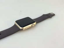 Load image into Gallery viewer, Apple Watch MLC72LL/A Sport 42mm Gold Aluminum Case Brown Sport Band
