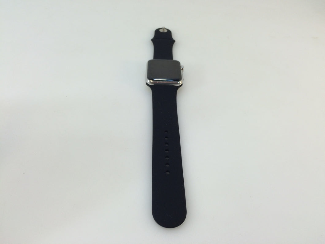 Apple Watch MJ3U2LL/A 42mm Stainless Steel Case Black Sport Band