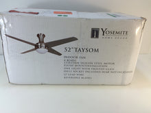 Load image into Gallery viewer, Yosemite Home Decor 52&quot; Bright Brushed Nickel Ceiling Fan TAYSOM-BBN
