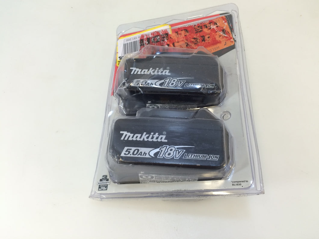 Makita BL1850B-2 18V LXT Lithium-Ion High Capacity Battery Pack 5.0Ah (2-Pack)