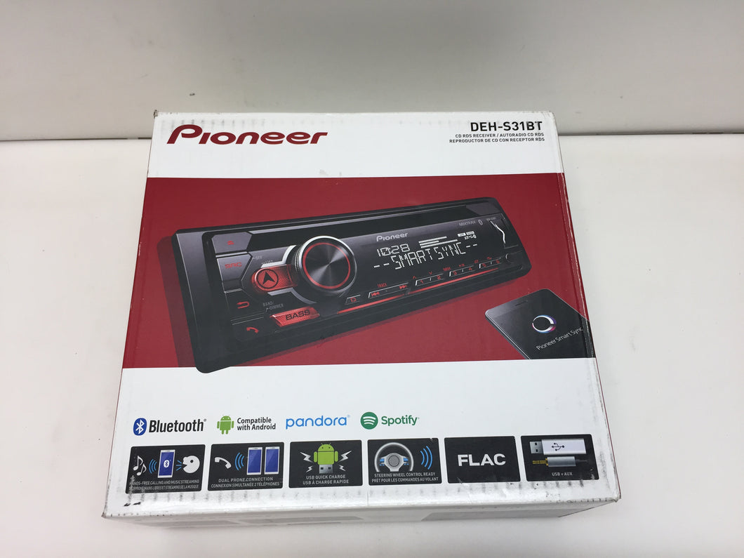 Pioneer DEH-S31BT CD MP3 USB Bluetooth Car CD Receiver, NOB