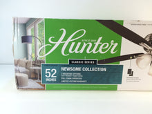 Load image into Gallery viewer, Hunter 53318 Newsome 52&quot; Indoor Brushed Nickel Ceiling Fan with Light Kit
