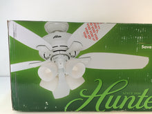 Load image into Gallery viewer, Hunter 52072 Channing 52 in. Indoor White Ceiling Fan with Light Kit
