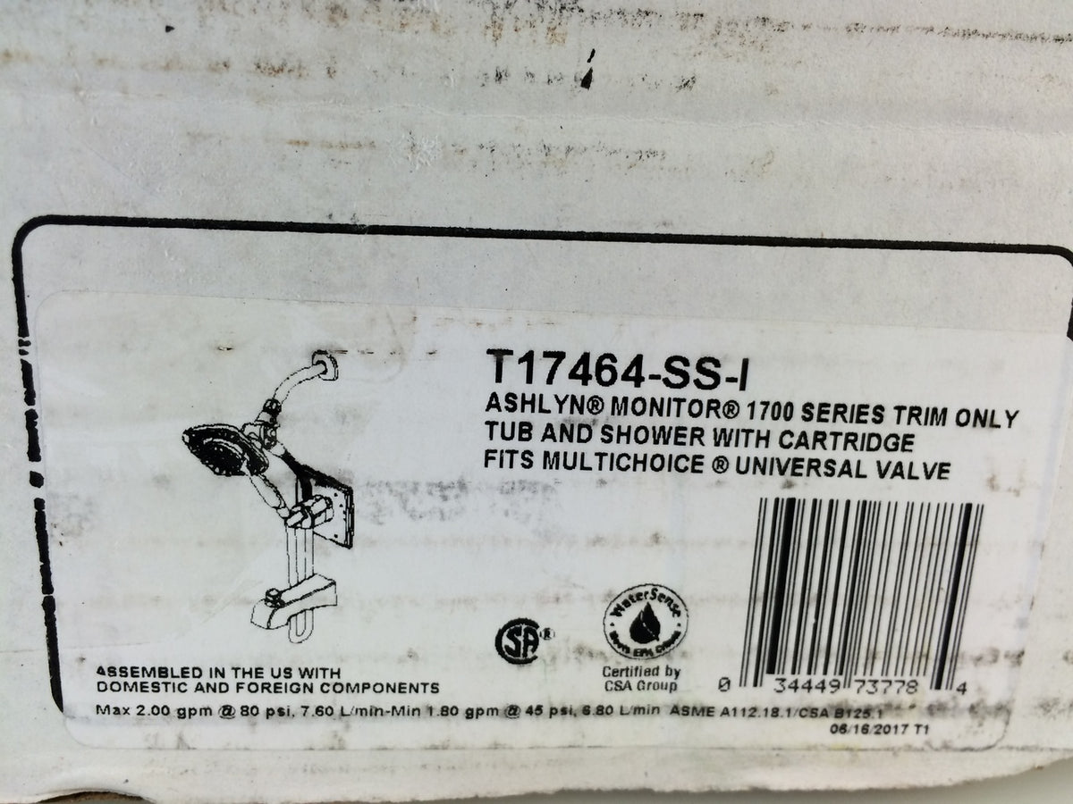 Delta T17464-SS-I Ashlyn In2ition Tub & Shower Faucet Trim Kit Stainle ...