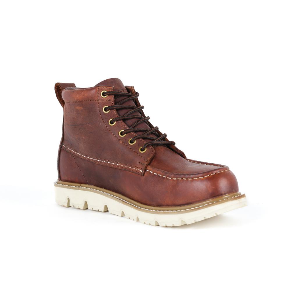 DeWalt Canton Men's Size 9M Brown Leather Soft Toe 6 in. Moc-Toe Work Boot
