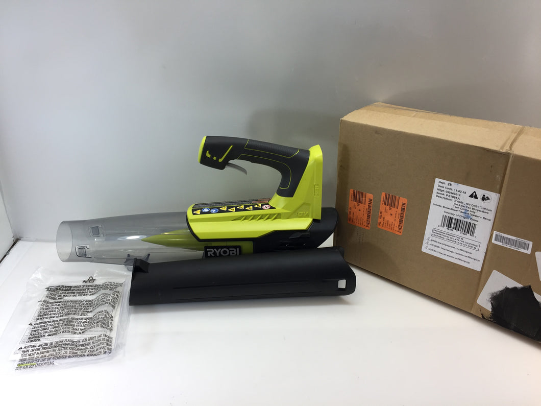 RYOBI P21081A ONE+ 100MPH 280CFM 18V Cordless Jet Fan Leaf Blower Bare Tool, NOB