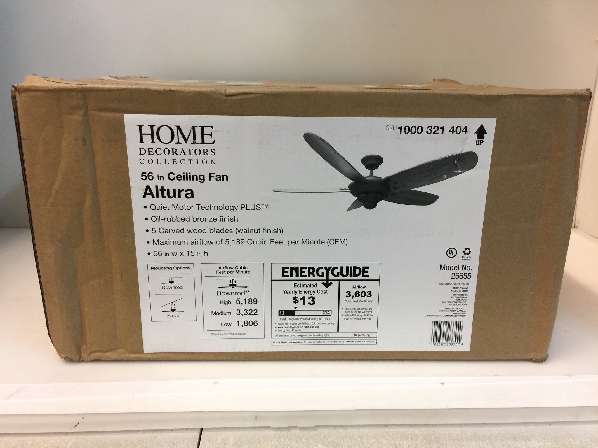 Altura 56 In Oil Rubbed Bronze Ceiling Fan Light Kit | Shelly Lighting
