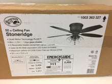 Load image into Gallery viewer, Hampton Bay 51825 Stoneridge 52 in. Bronze Hugger LED Ceiling Fan 1003363327
