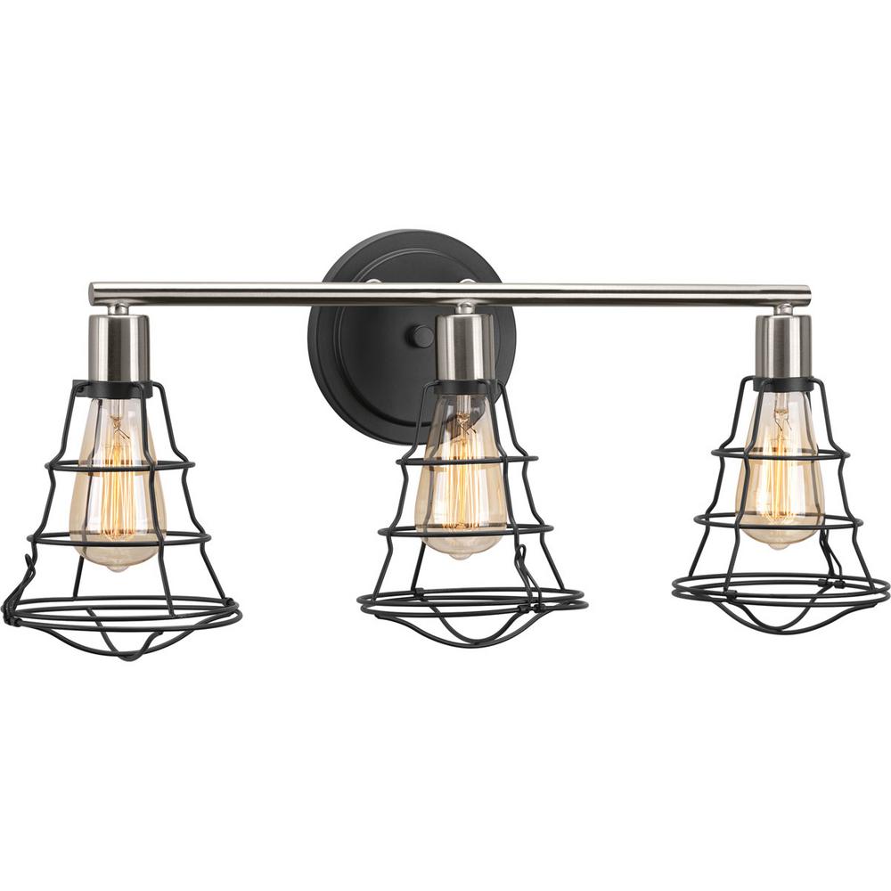 Progress Lighting Gauge 3-Light Graphite Bathroom Vanity Light P300030-143