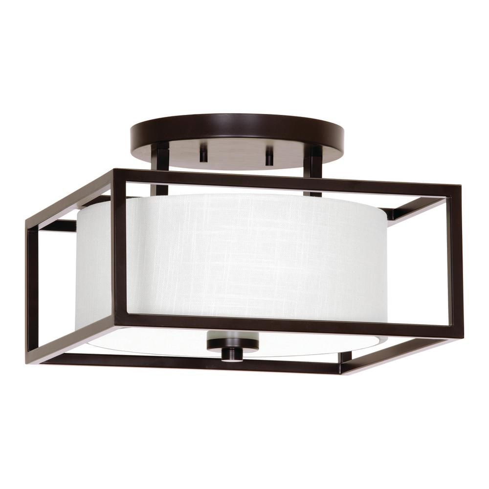 Progress Lighting Province 2-Light Antique Bronze Semi-Flush Mount P350067-020