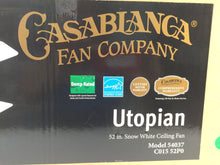 Load image into Gallery viewer, Casablanca 54037 Utopian 52&quot; Indoor/Outdoor Snow White Ceiling Fan
