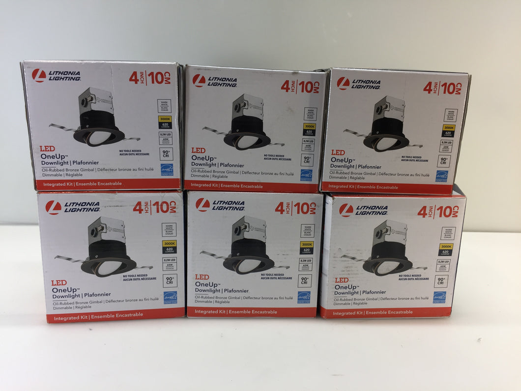 (6pk) Lithonia Lighting 4JBK ADJ 30K 90CRI ORB 4