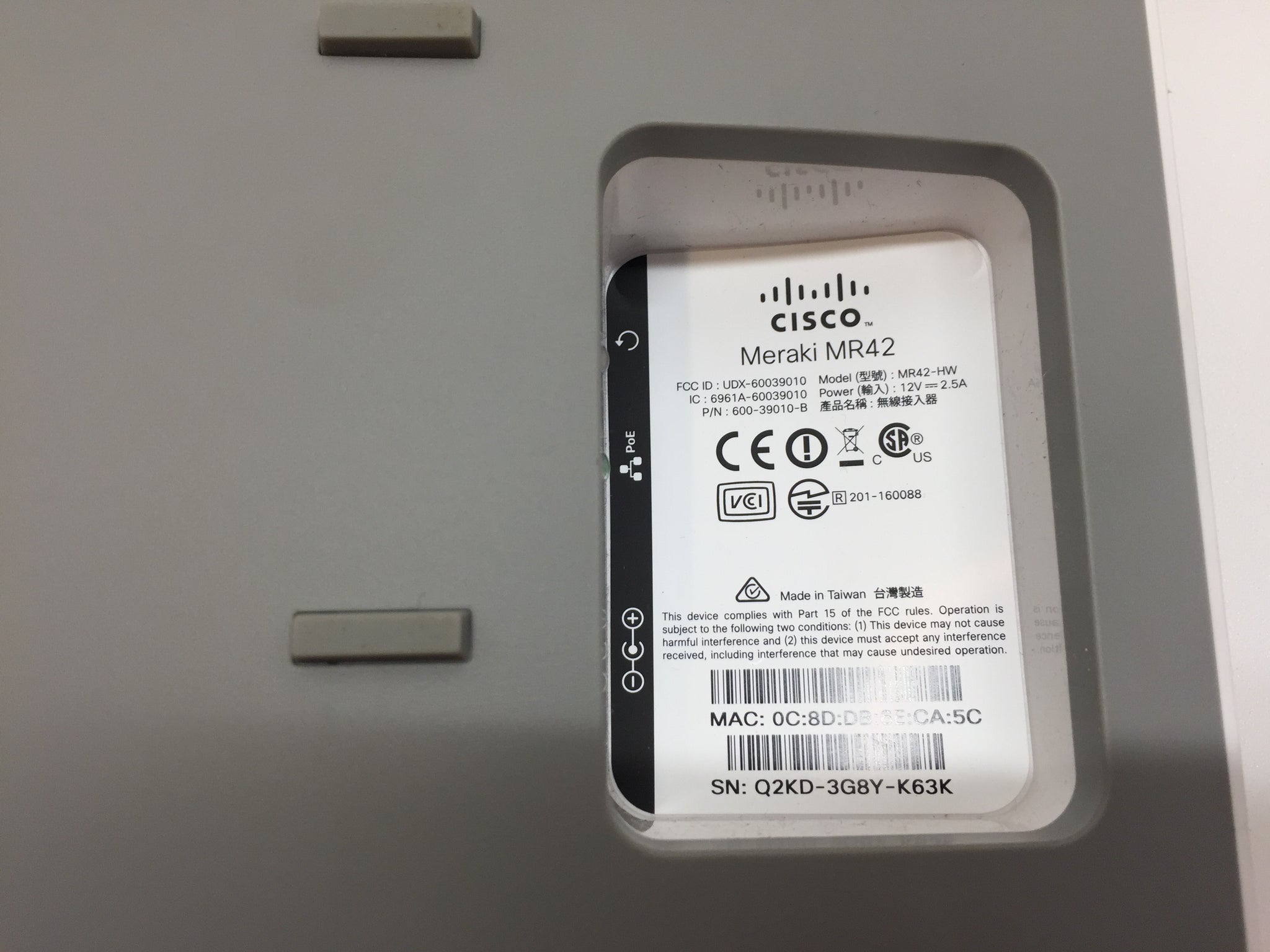 Cisco Meraki MR42 802.11ac 1.90 Gbit/s Cloud Managed Wireless